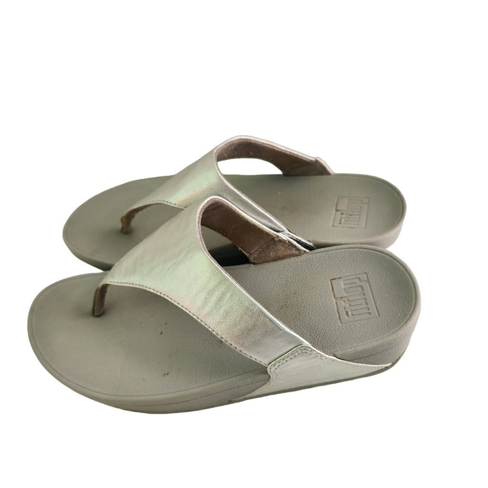 Fitflop Lulu Thong Sandal Silver Arch Support Comfort Size 7
